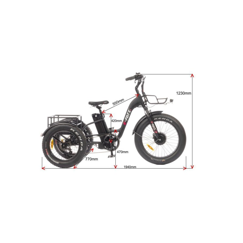 E-Fati T vélo 3 roues, avec assistance électrique